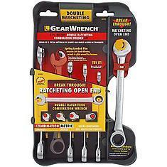 Gear wrench 5-piece open end ratcheting wrench set - mm 85595