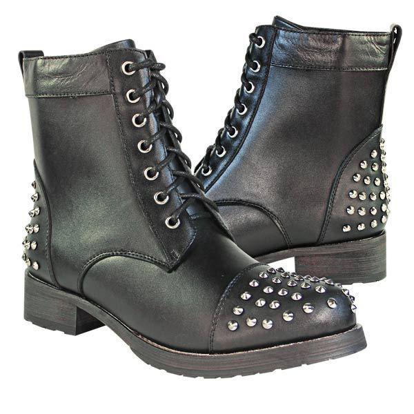 Xelement women's sinister leather stud boots