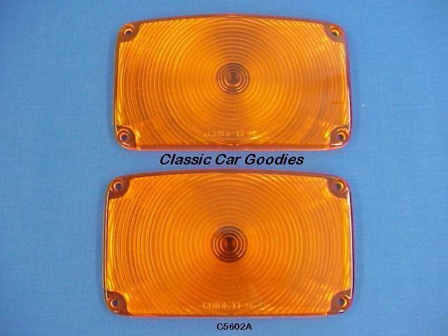 1956 chevy park light lenses. amber. brand new pair!