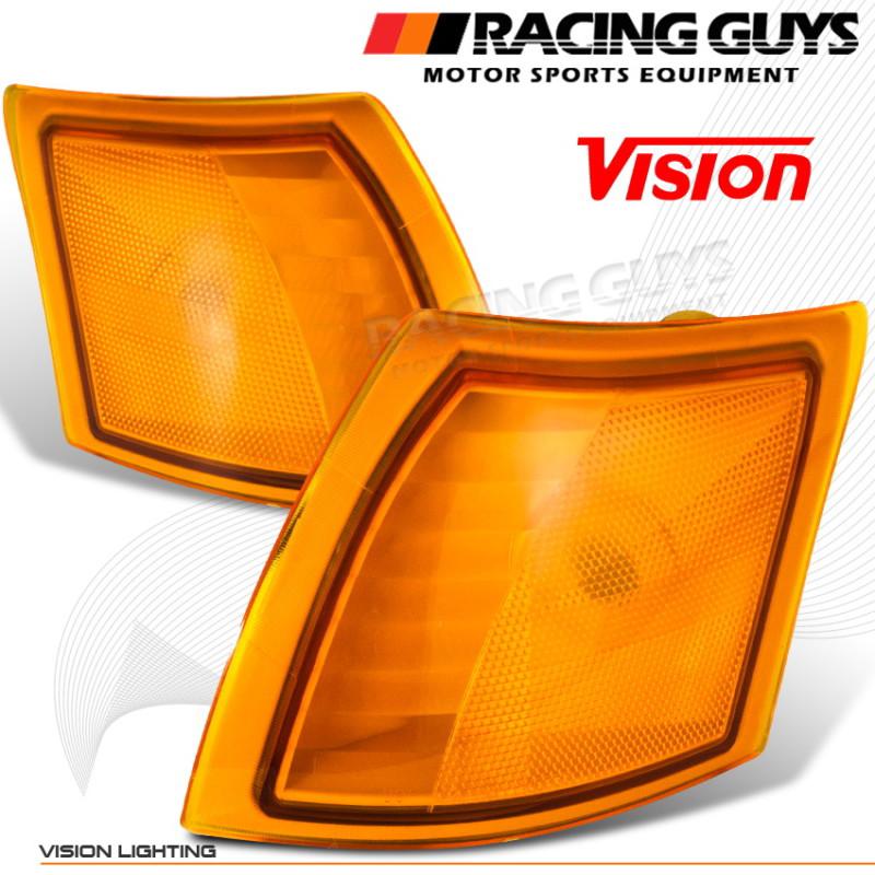 New pair amber front bumper corner turn signal lights lamps left+right