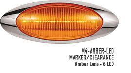 1 panelite millennium m4 led amber marker light - 6 bright diodes 9 inches long