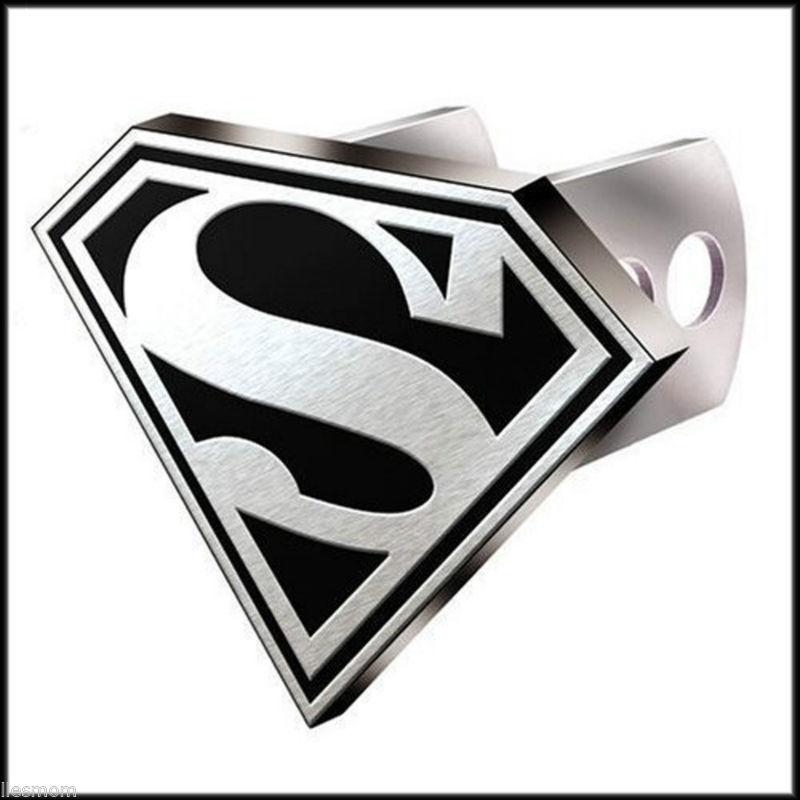 Dc comics superman s logo 1 1/4" - 2" brushed metal hitch plug receiver cover