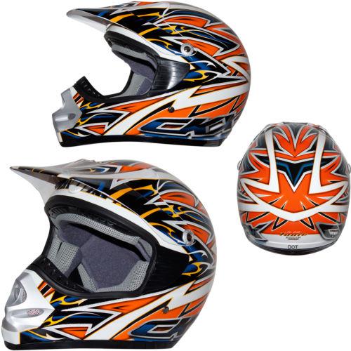 Motorcycle offroad dirt bike mx helmet medium white/orange ckx tx-218 toxic