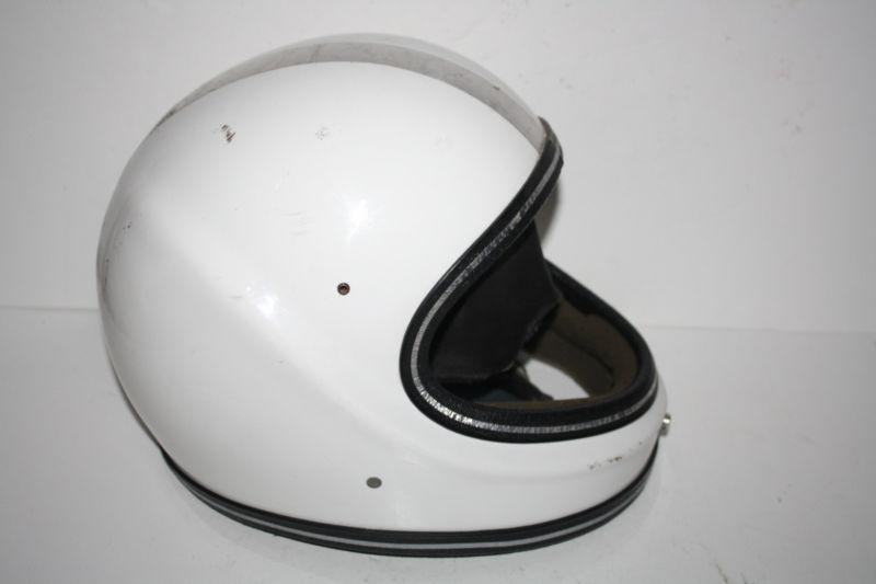 Rare vintage white full face lsi motorcycle snowmobile helmet! 1970s