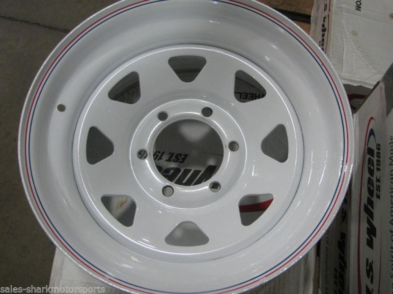 U.s. wheel 70 series white 8-spoke wheels 16.5 x 8.25 set of (4) 70-6860