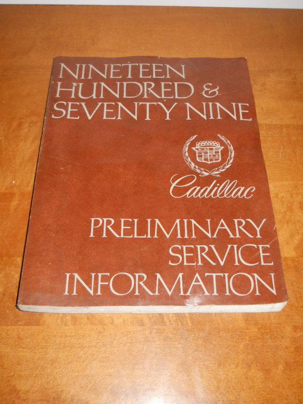 1979 cadillac used original cadillac s-1638 preliminary service information book