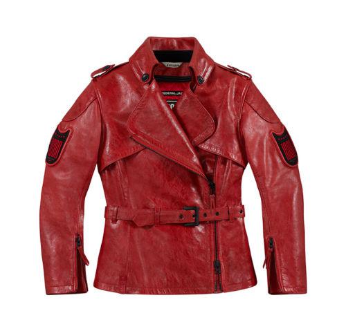 Icon one thousand/1000 federal womens motorcycle jacket, harmonic red, large/lg