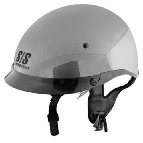 Speed & strength ss400dvd solid speed half-helmet adult helmet,silver,small/sm