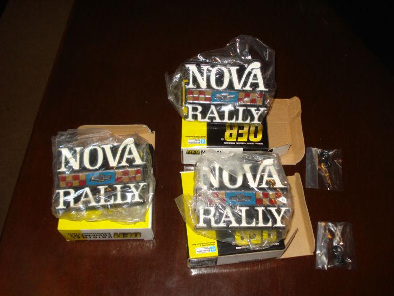 77-78-79 nova rally grille / fender emblems *new in packages*