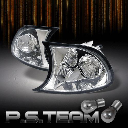 99-01 bmw e46 3-series 2dr g2 clear corner signal lights+1156 silver bulb combo