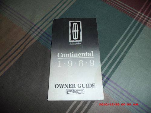 1989 lincoln continental owners manual oem books guide 89 rare