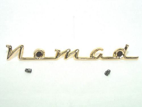 1957 chevy &#034;nomad&#034; tailgate script with clips gold  show quality!