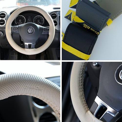 Steering wheel cover stitch wrap 47003 leather honda toyota beige civic 370z 