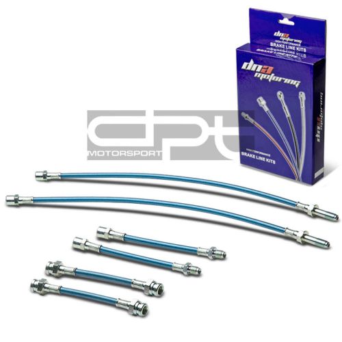 Jetta mk3 replacement front/rear stainless hose blue pvc coated brake lines kit