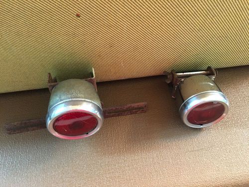 Willys overland station wagon tail lights bracket license plate mount pair