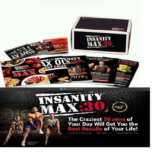 Max 3o insane workout shaun t 13dvds set base kit free shipping