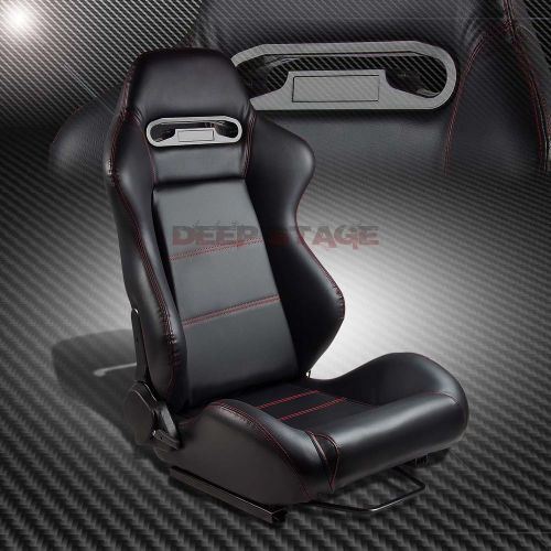 Type-r pvc leather+stitch sports style racing seats+mounting sliders right side