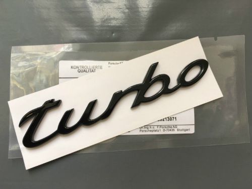 Black turbo oem badge emblem for porsche boxter cayenne cayman macan panamera
