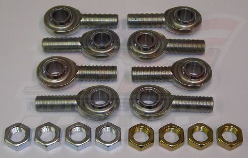 3/4&#034; fk rod ends / heims with jam nuts- late model &amp; modified- pack of 8 total