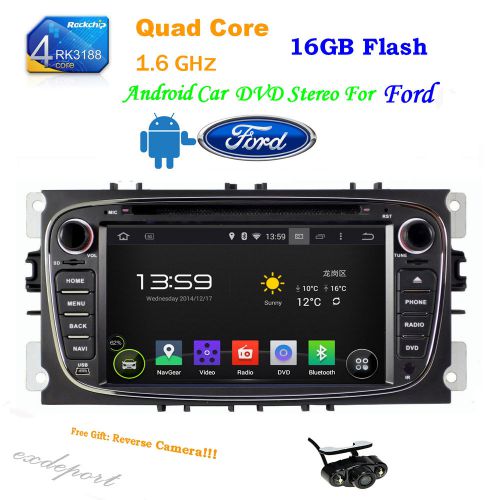 Android quad core car dvd player gps navi radio stereo bt touch screen for ford