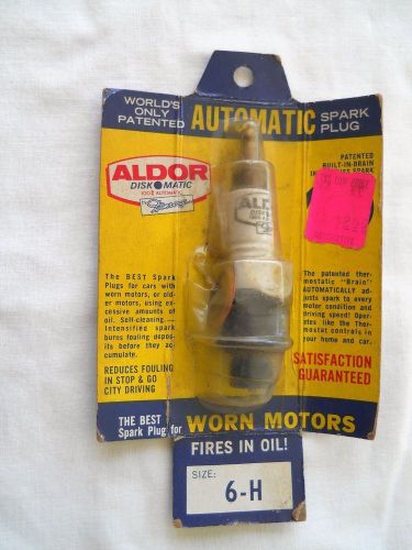 Vintage spark plug brass top original package aldor 6h nos fires in oil