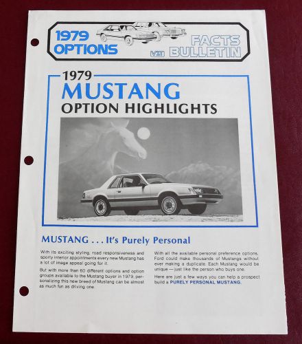 1979 mustang accessory &amp; options brochure ford dealer sales use includes cobra