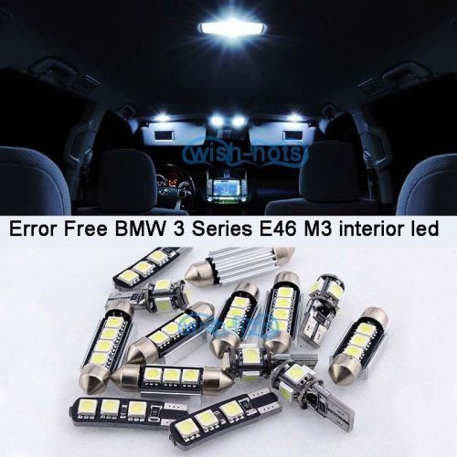 17pcs white led interior light kit for 99-05 bmw 3 series e46 m3 sedan coupe m
