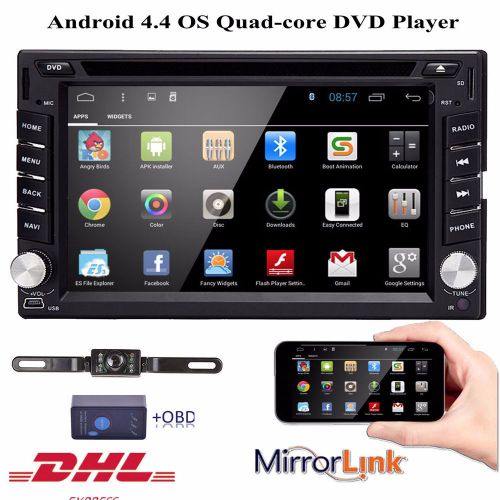 6.2&#034; 2din quad-core android4.4 car gps dvd player wifi mirror-link+camera+obd2