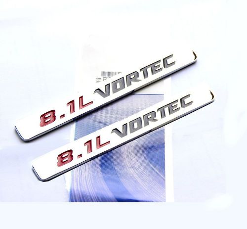 2x OEM 8.1L VORTEC emblem Badge for GMC Sierra 3500 2500 HD F2U Black Matte Whit