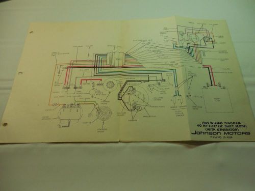 Sell 1965 33HP Johnson Outboard Wiring Diagram Vintage Motor Generator