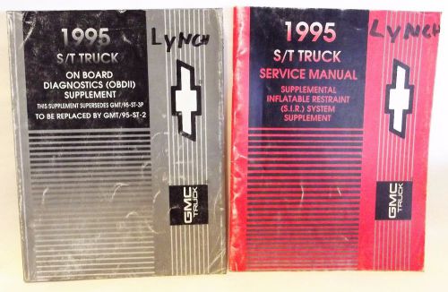 &#039;1995 &#039;95 gmc chevrolet s/t s10/15 truck supplement set shop manual fair 2 books