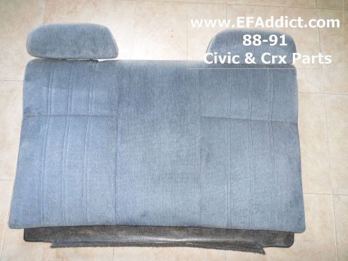 88-91 honda civic sedan 4-door rear seat bench seat upper cushion usdm blue
