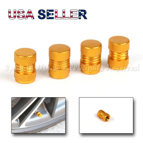 4x  high performance upgrade anodized gold aluminum metal tire valve stem caps