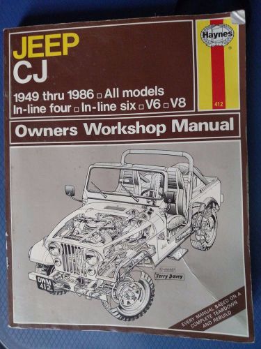 Haynes owners workshop repair manual 412 - jeep cj   1949-1986