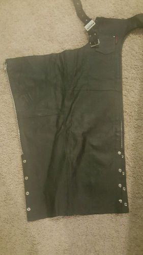 Hot leathers fully lined leather chaps (black, 2xl)