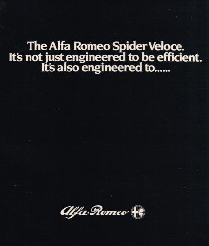 1982? alfa romeo spider veloce brochure / catalog