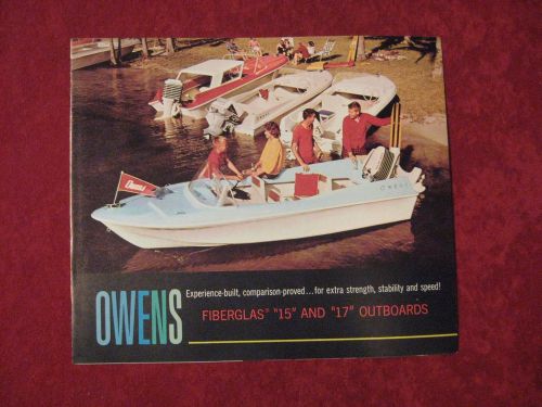 Nos 1960 owens speed boat outboard factory sales brochure original old boating
