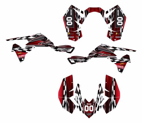 Ltr 450 graphics suzuki lt 450r custom decal kit full coverage #2500 red