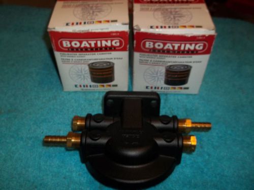 Attwood marine boat fuel / water separator canister / x 2 / plus base
