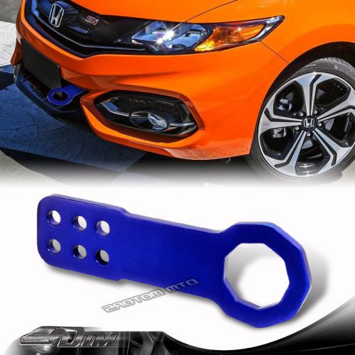2&#034; jdm anodized cnc billet aluminum blue front bumper racing tow hook for acura