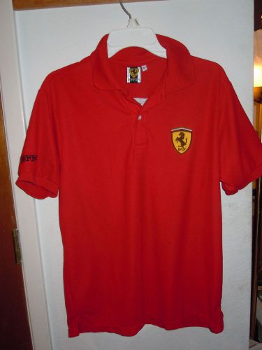 Authentic ferrari apparel mens large polo shirt excellent condition &gt;sale price&lt;