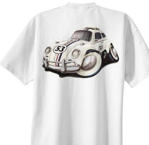 Herbie race car cartoon tshirt #8150 vw beetle love bug automotive art