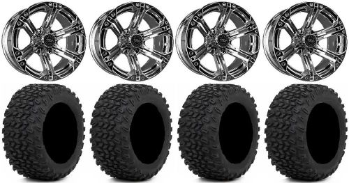 Madjax nitro chrome golf wheels 14&#034; 23x10-14 xt trail tires yamaha