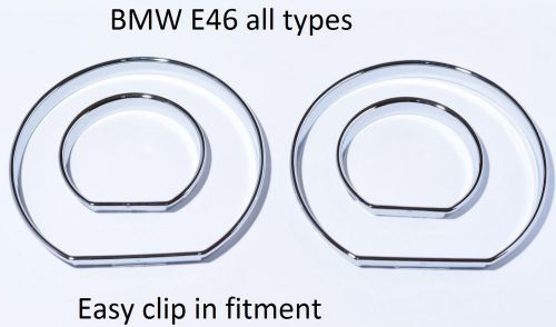 New bmw e46 gauge rings for instrument cluster high glosse chrome tachoringe m3