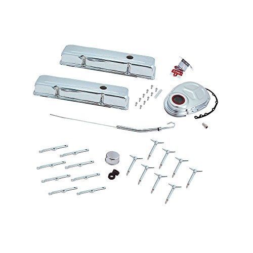Spectre performance 5403 chrome short deluxe dress up kit for small block chevy
