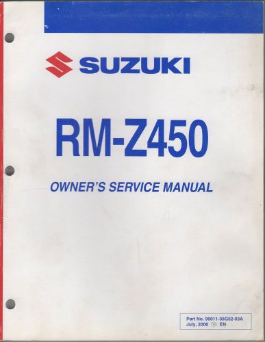 2008 suzuki motorcycle rm-z450 owners service manual p/n 99011-28h50-03a  (821)