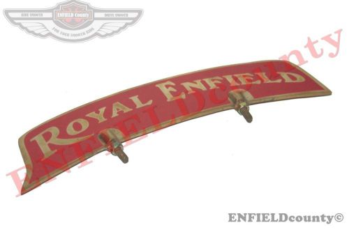 New royal enfield brass made red sticker front mudguard number plate @ ecspares
