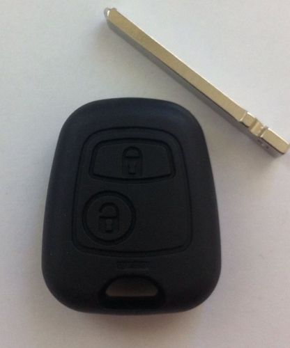 Peugeot- citreon 2 button remote key shell case with flat edge blade &amp; screw