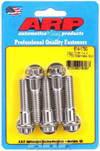 Arp universal bolt 7/16-14 in thread 1.750 in long stainless 5 pc p/n 614-1750