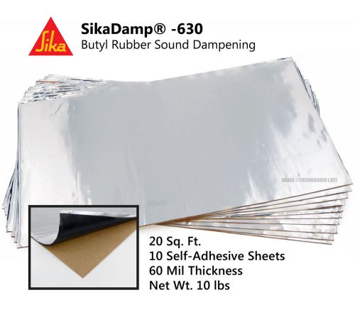 Sikadamp 630 butyl sound deadener 20sqft 60mil self-adhesive insulation mats